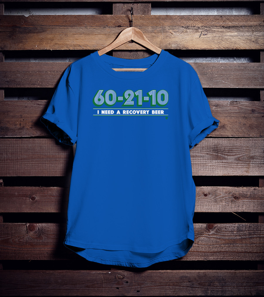 60-21-10 I Need A Recovery Beer Retro Green Numbers T-Shirt