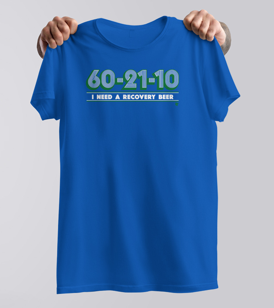 60-21-10 I Need A Recovery Beer Retro Green Numbers T-Shirt