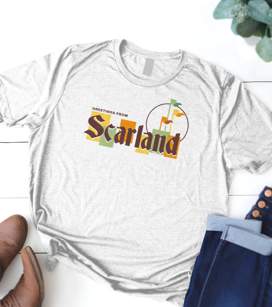 Greetings From Scarland Vintage Flags And Circles T-Shirt