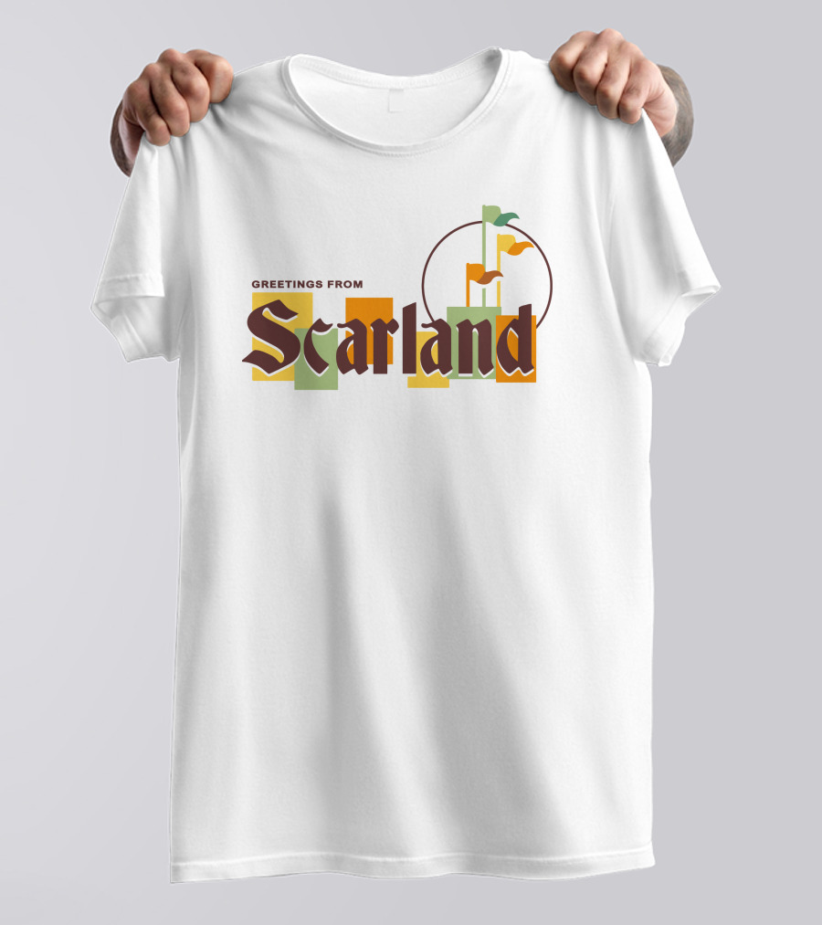Greetings From Scarland Vintage Flags And Circles T-Shirt