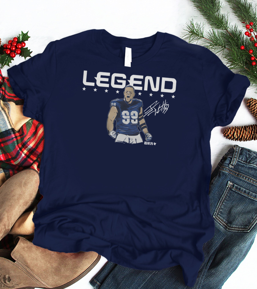 Breakingt Merch J.J. Watt Legend Number 99 Victory Pose T-Shirt