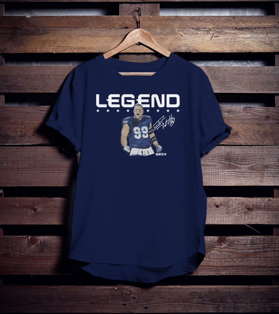 Breakingt Merch J.J. Watt Legend Number 99 Victory Pose T-Shirt