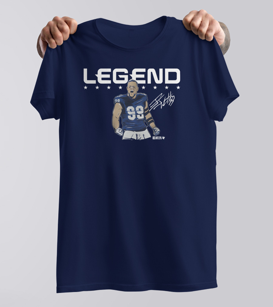 Breakingt Merch J.J. Watt Legend Number 99 Victory Pose T-Shirt