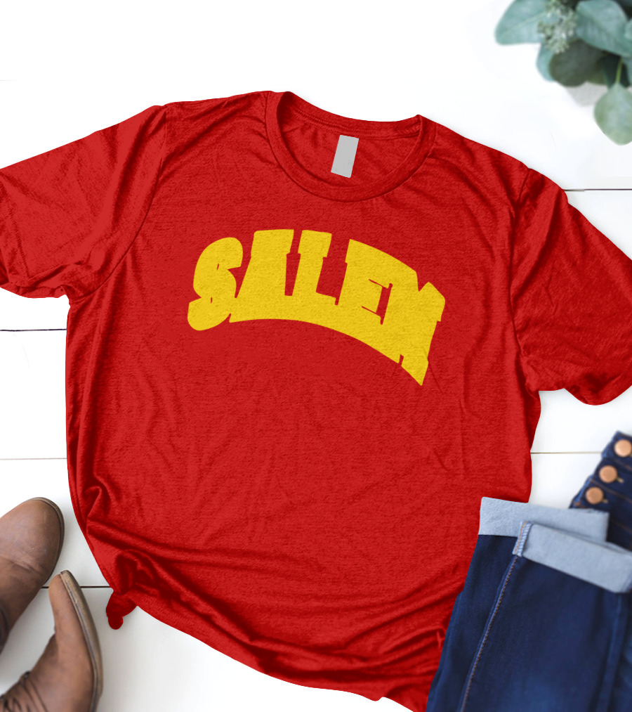 Salem Bold Yellow Arch On Red T-Shirt