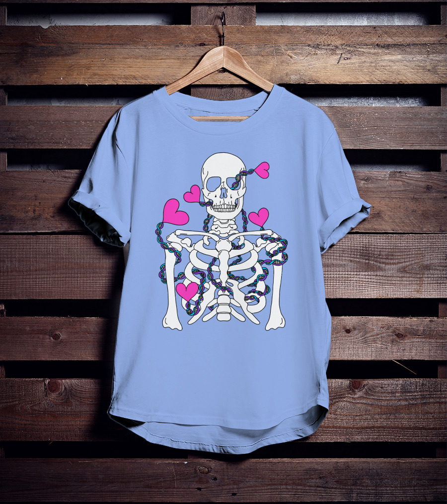 Lany Merch Tie Dye DNA Skeleton Hearts T-Shirt