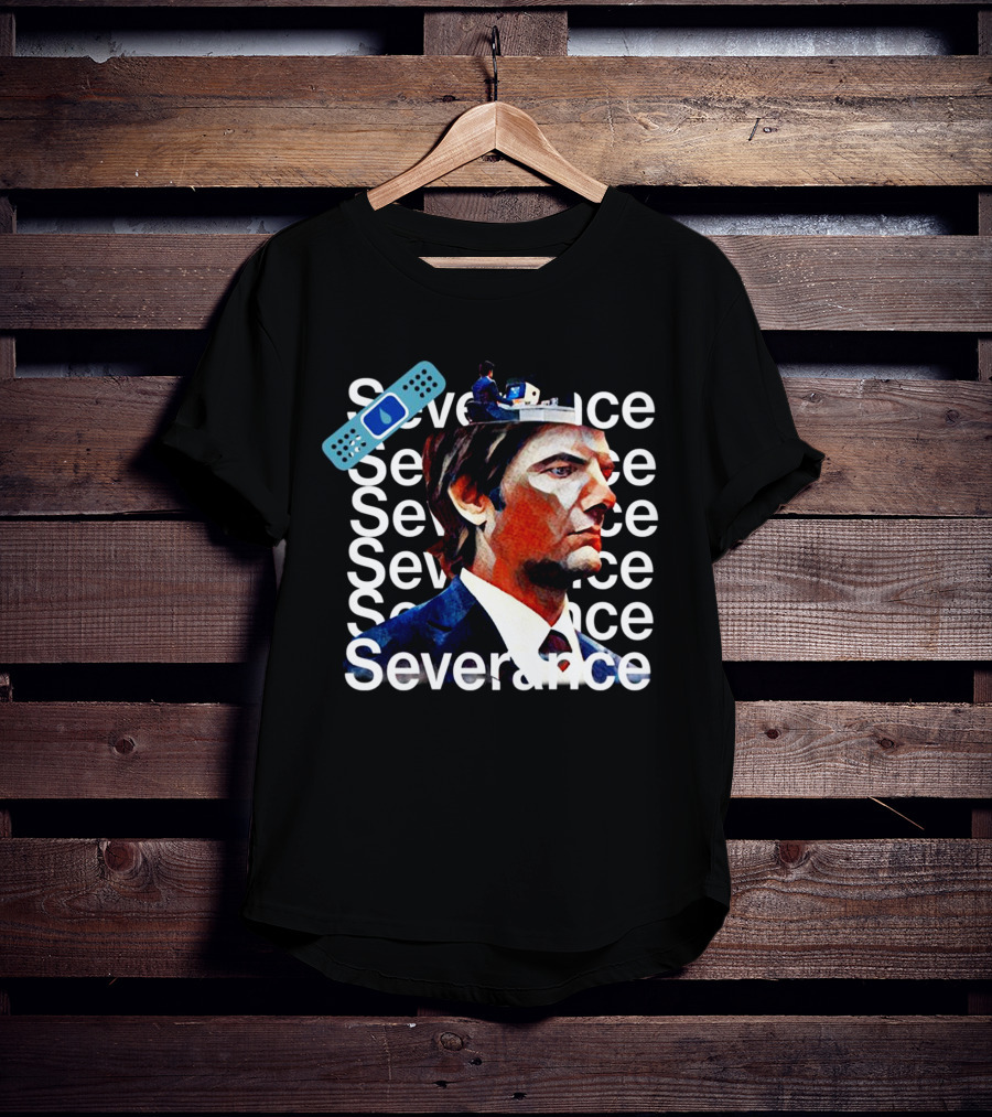 Severance Repeated Text With Bandage And Office Worker Scene T-Shirt