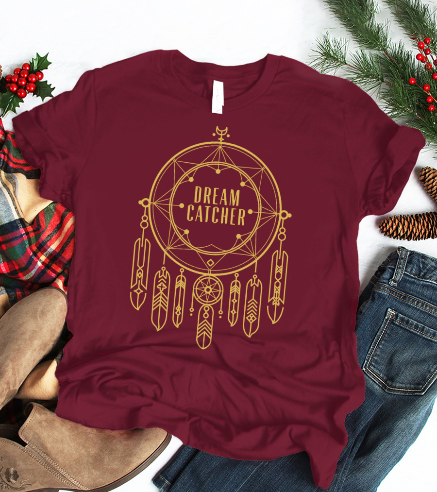 Dreamcatcher Merch Dream Catcher Geometric Feather T-Shirt