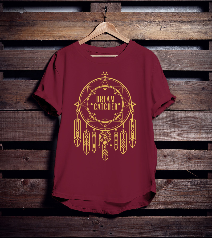 Dreamcatcher Merch Dream Catcher Geometric Feather T-Shirt