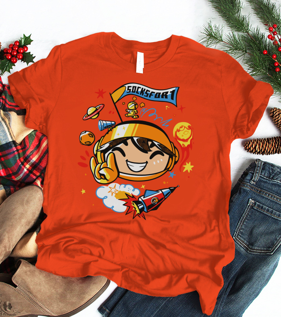 Socksfor1 Chibi Astronaut Space Adventure Merch T-Shirt