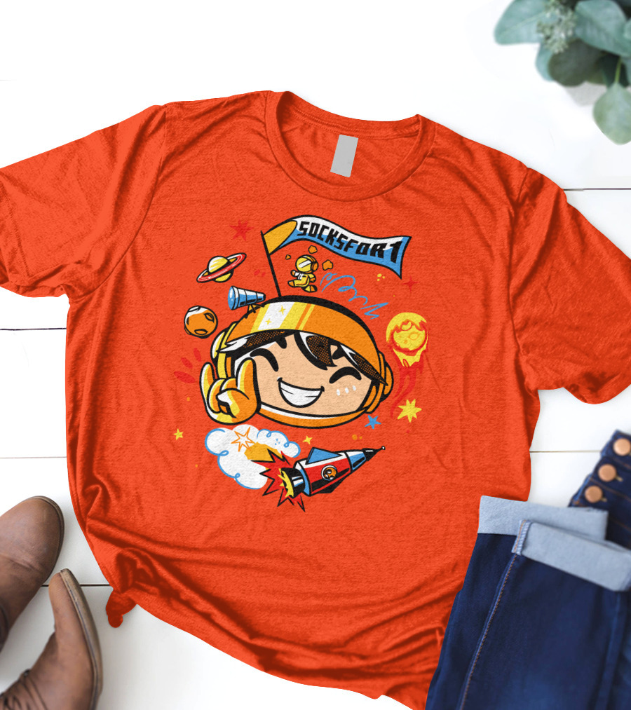 Socksfor1 Chibi Astronaut Space Adventure Merch T-Shirt