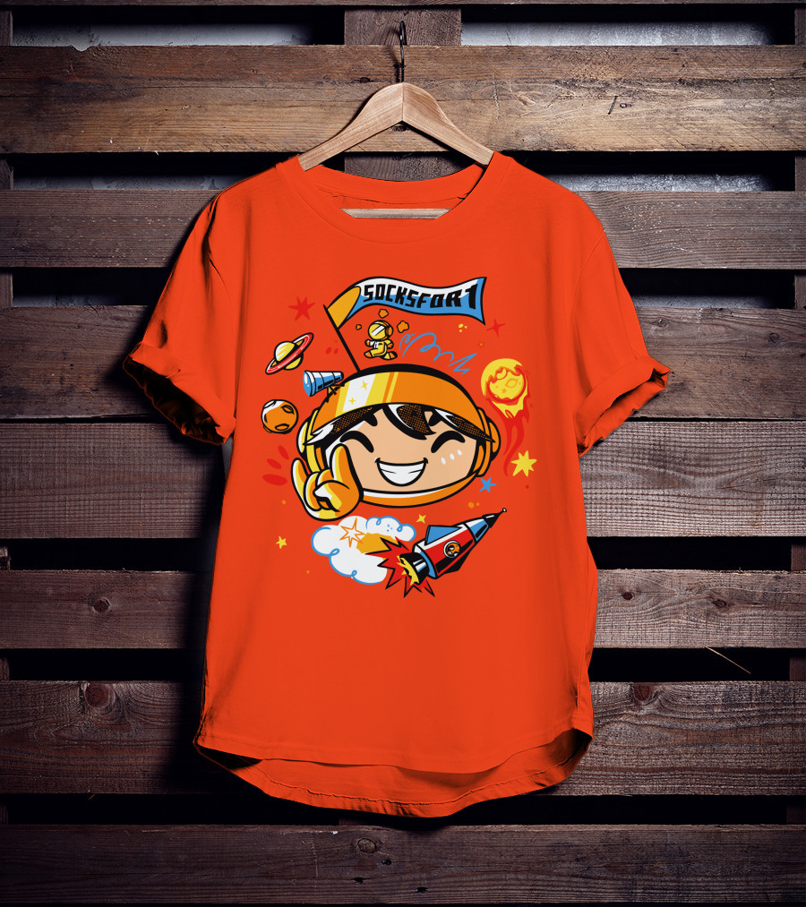 Socksfor1 Chibi Astronaut Space Adventure Merch T-Shirt