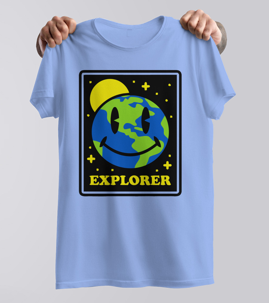 Socksfor1 Merch Explorer Earth Smiley T-Shirt