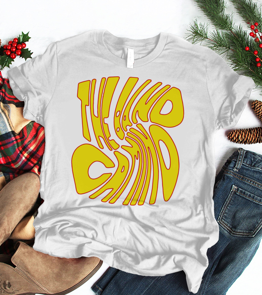 The Band Camino Groovy Textual Yellow And Red Psychedelic Style Merchandise T-Shirt