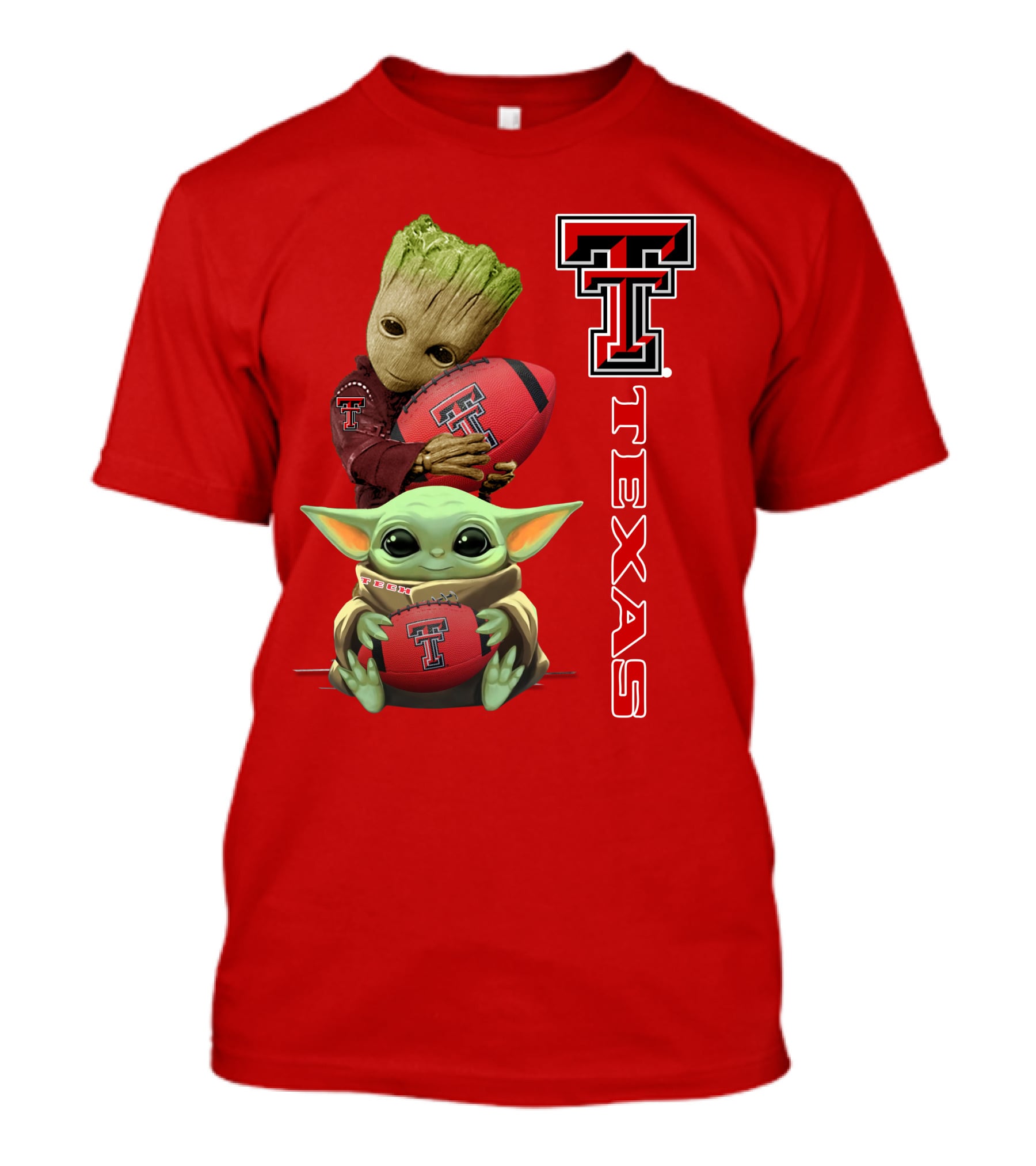 Groot Baby Yoda Texas Tech Football T-Shirt