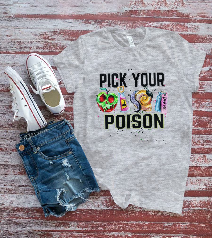 Pick Your Poison Halloween Skull Apple Potion Snail Drink Me T-Shirt