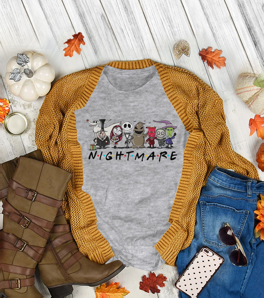 Nightmare Before Christmas Characters Halloween Friends T-Shirt