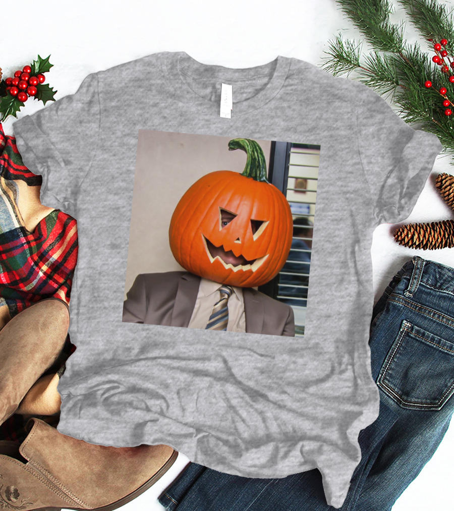 Office Halloween Pumpkin Head Costume T-Shirt