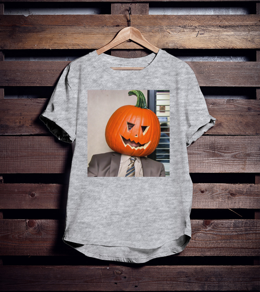 Office Halloween Pumpkin Head Costume T-Shirt