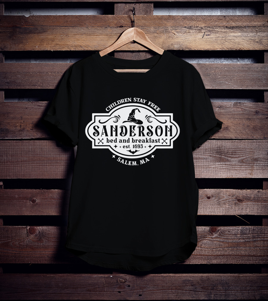 Sanderson Bed And Breakfast Children Stay Free Salem MA Halloween Est. 1693 T-Shirt