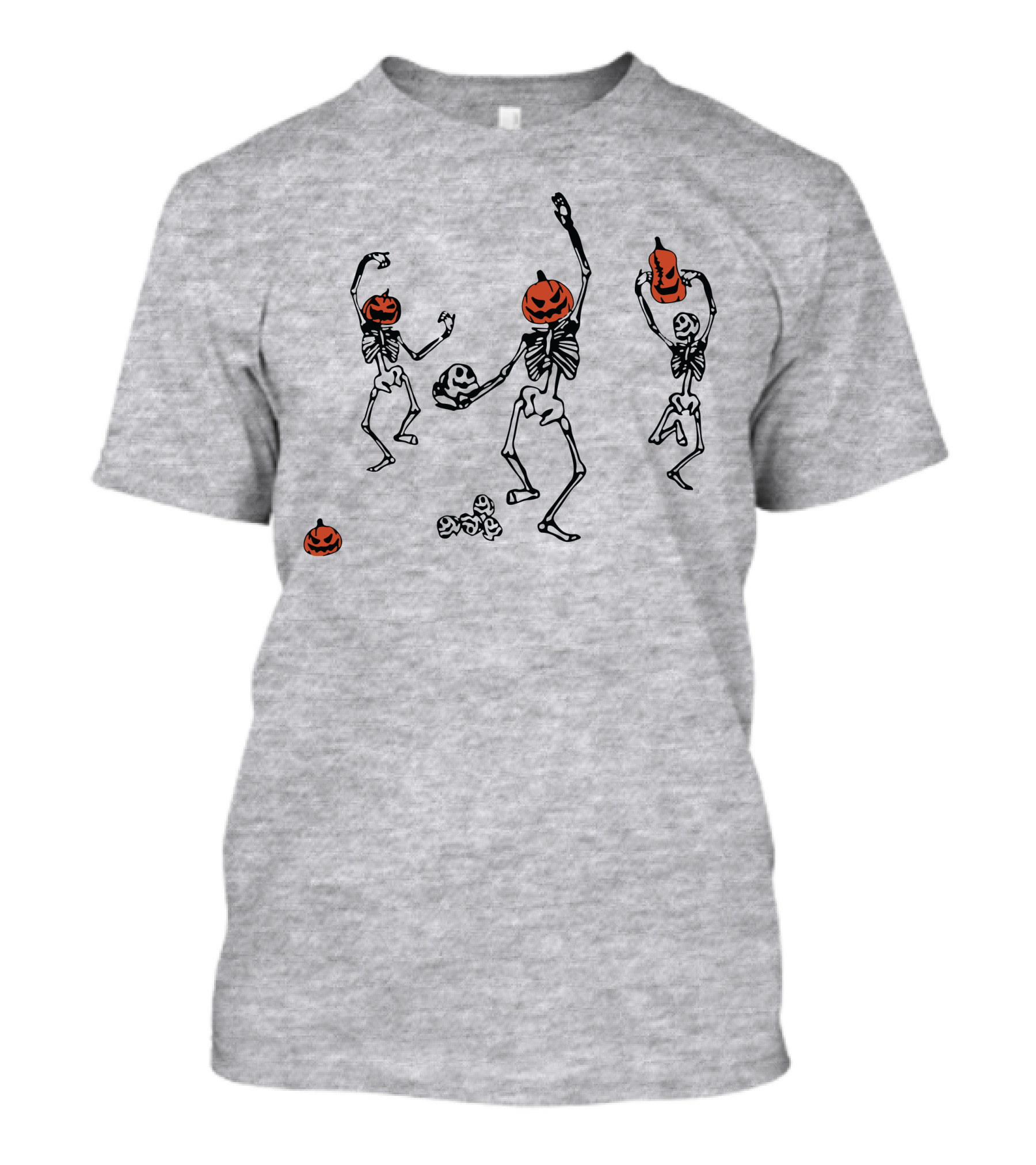 Dancing Pumpkin-Head Skeletons Halloween T-Shirt