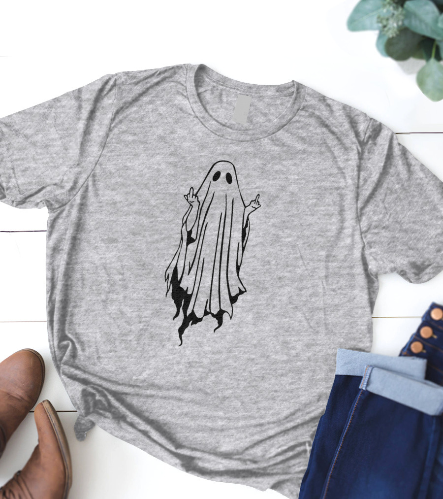 Middle Finger Ghost Gesture T-Shirt