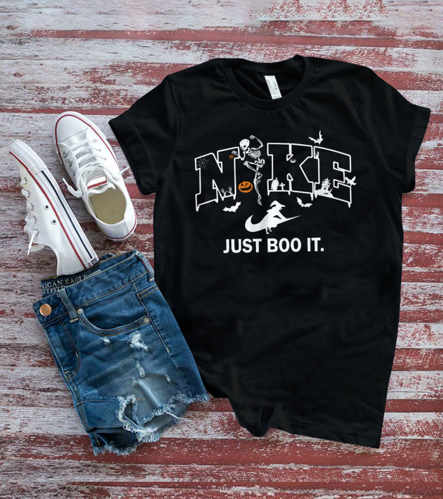Vintage Skeleton Just Boo It Parody Halloween T-Shirt