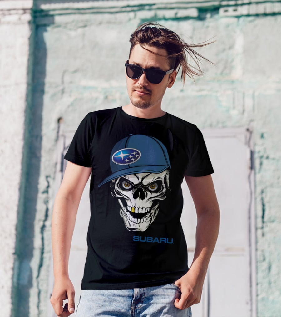 SUBARU Skull With Cap T-Shirt