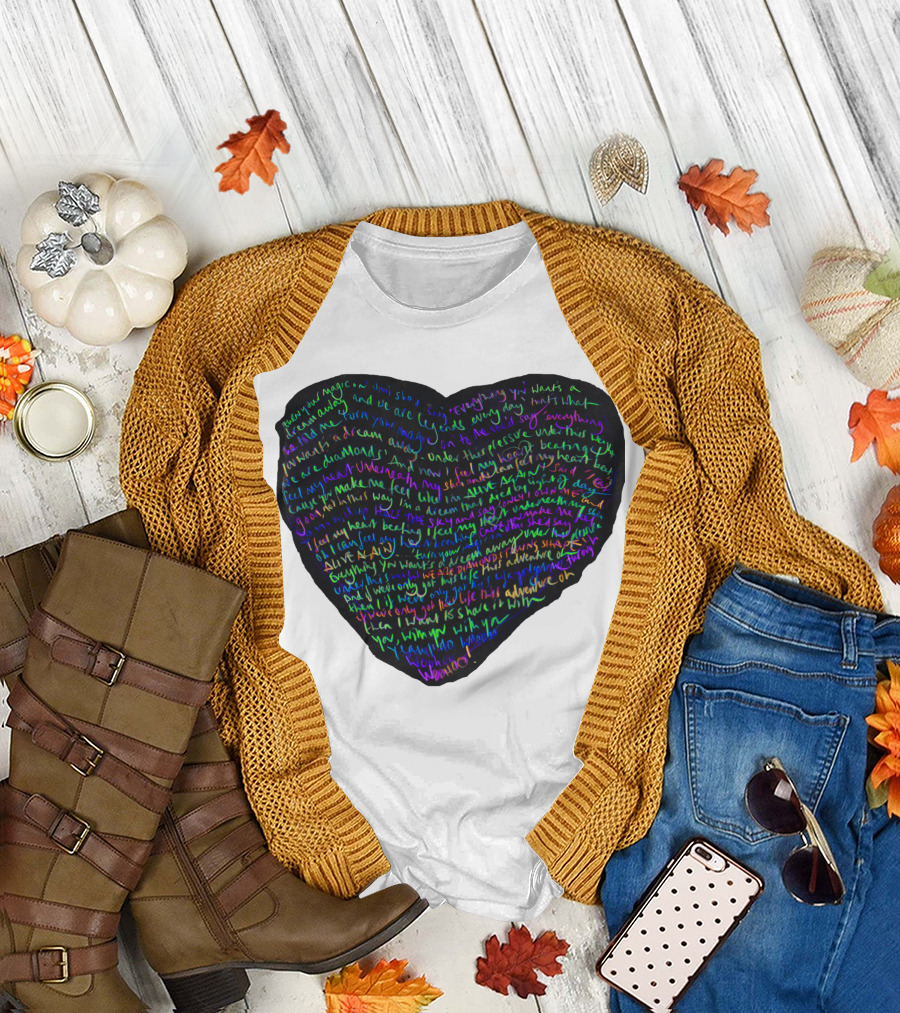 C.P White Heart Shaped T-Shirt