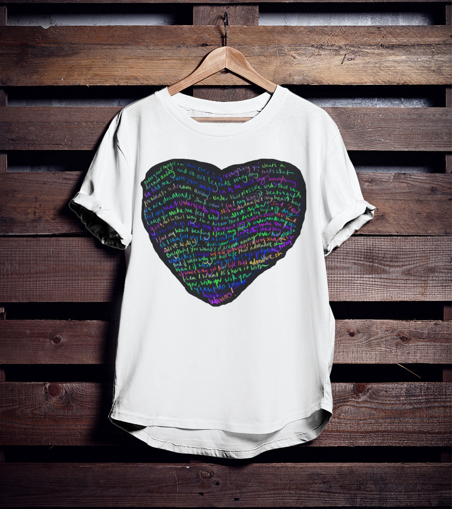 C.P White Heart Shaped T-Shirt