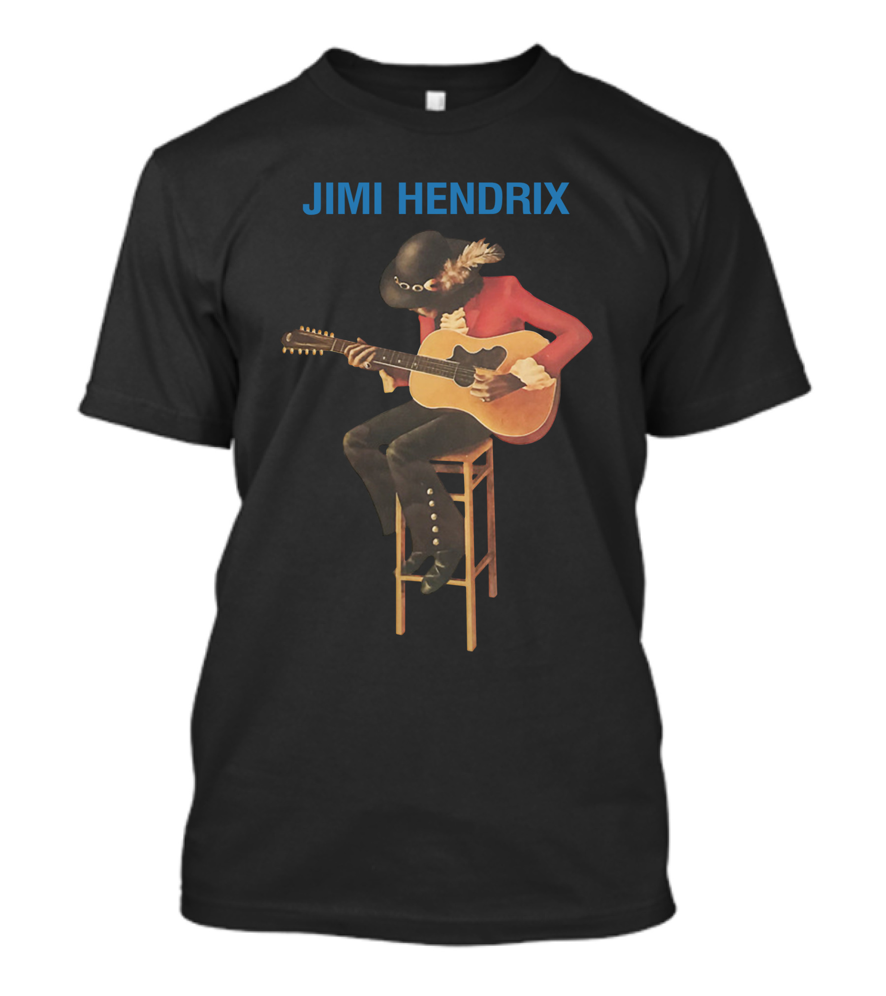 Jimi Hendrix Acoustic Guitar Stool Session T-Shirt