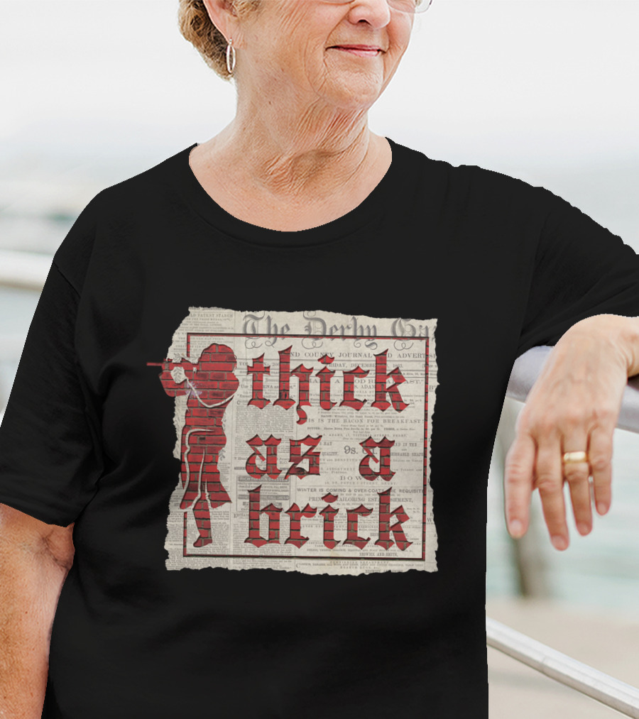 Thick As A Brick Newspaper Red Flute Player T-Shirt