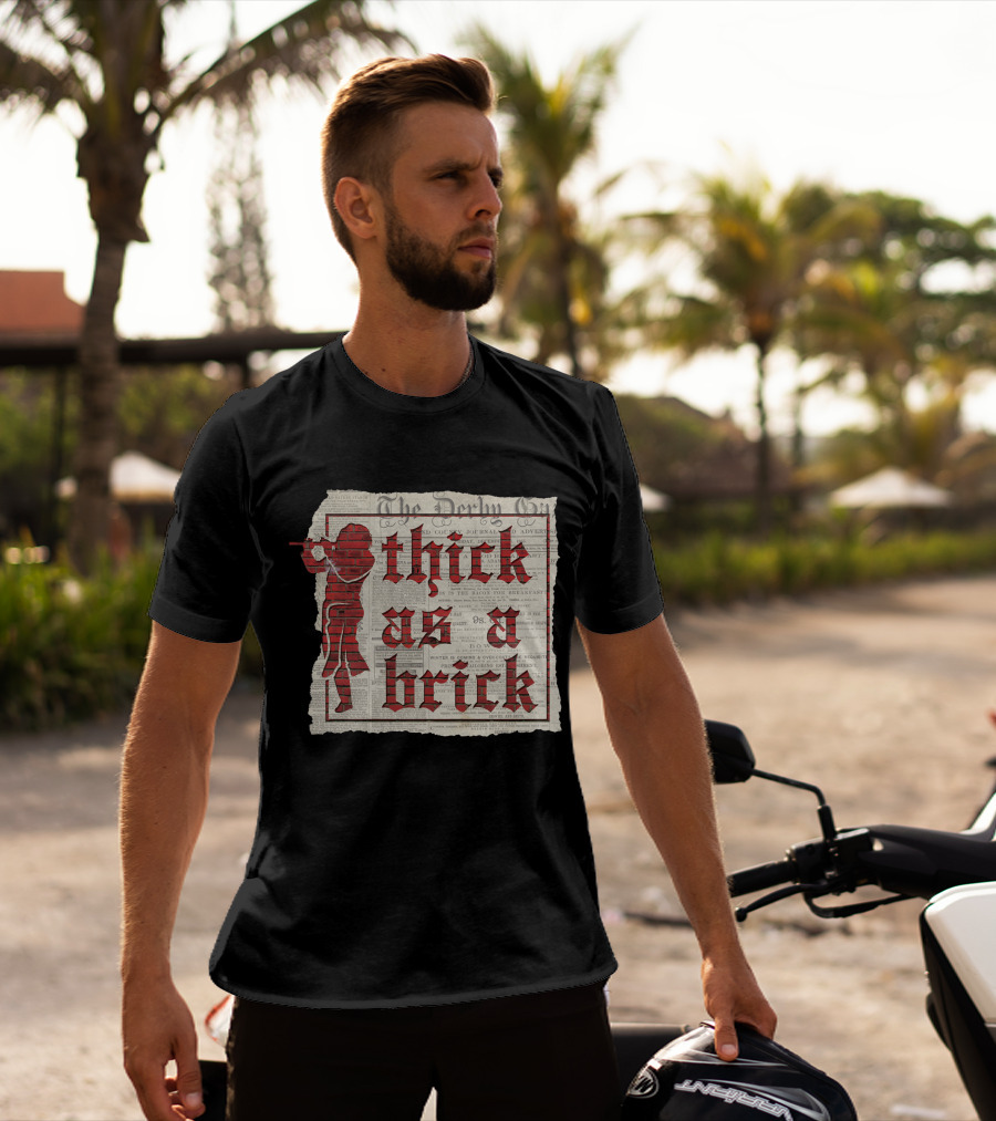 Thick As A Brick Newspaper Red Flute Player T-Shirt