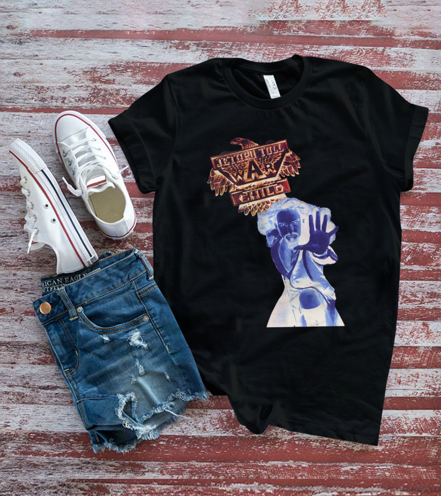 Jethro Tull War Child Eagle Motif With Reaching Figure T-Shirt