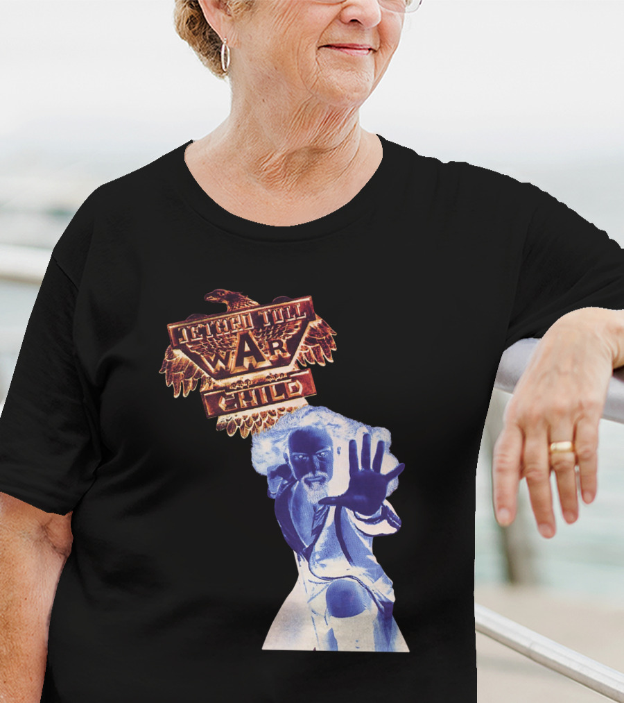 Jethro Tull War Child Eagle Motif With Reaching Figure T-Shirt
