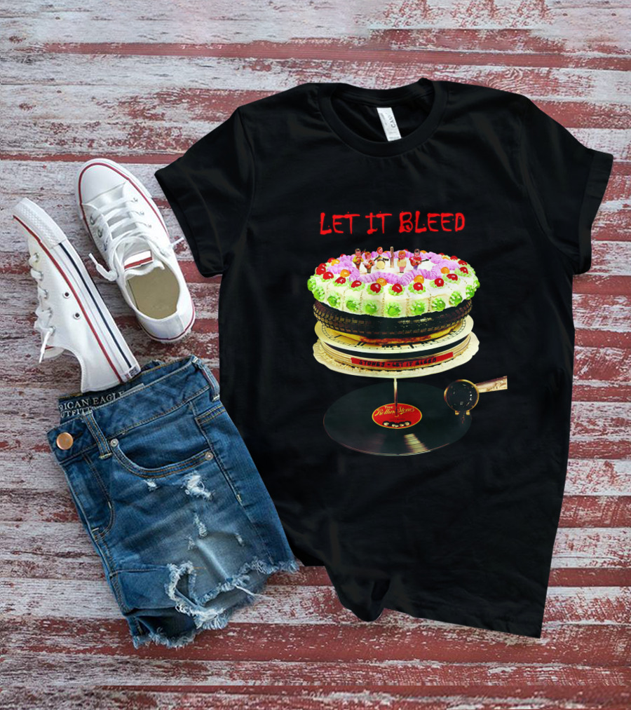 Let It Bleed Rolling Stones Cake Vinyl Record T-Shirt