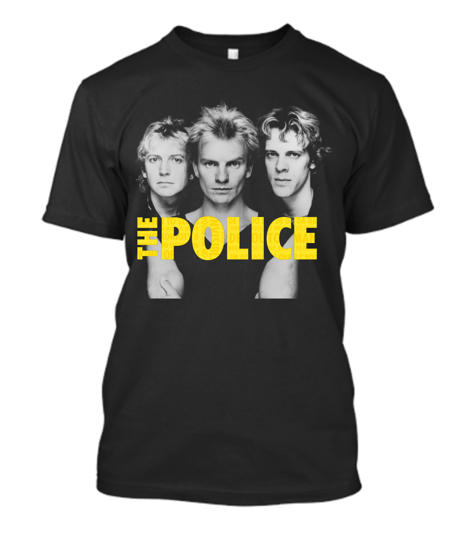 The Police Band Members Portrait With Yellow T-Shirt
