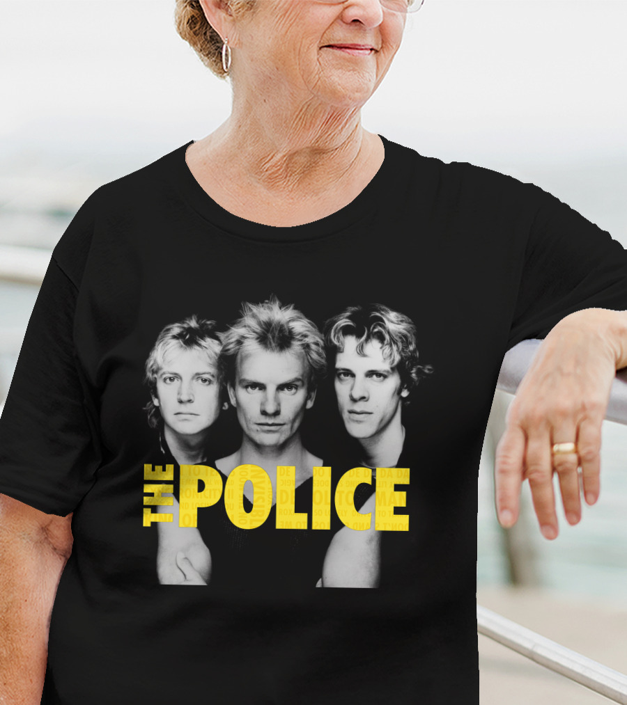 The Police Band Members Portrait With Yellow T-Shirt