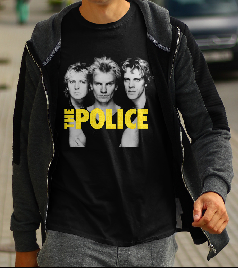 The Police Band Members Portrait With Yellow T-Shirt