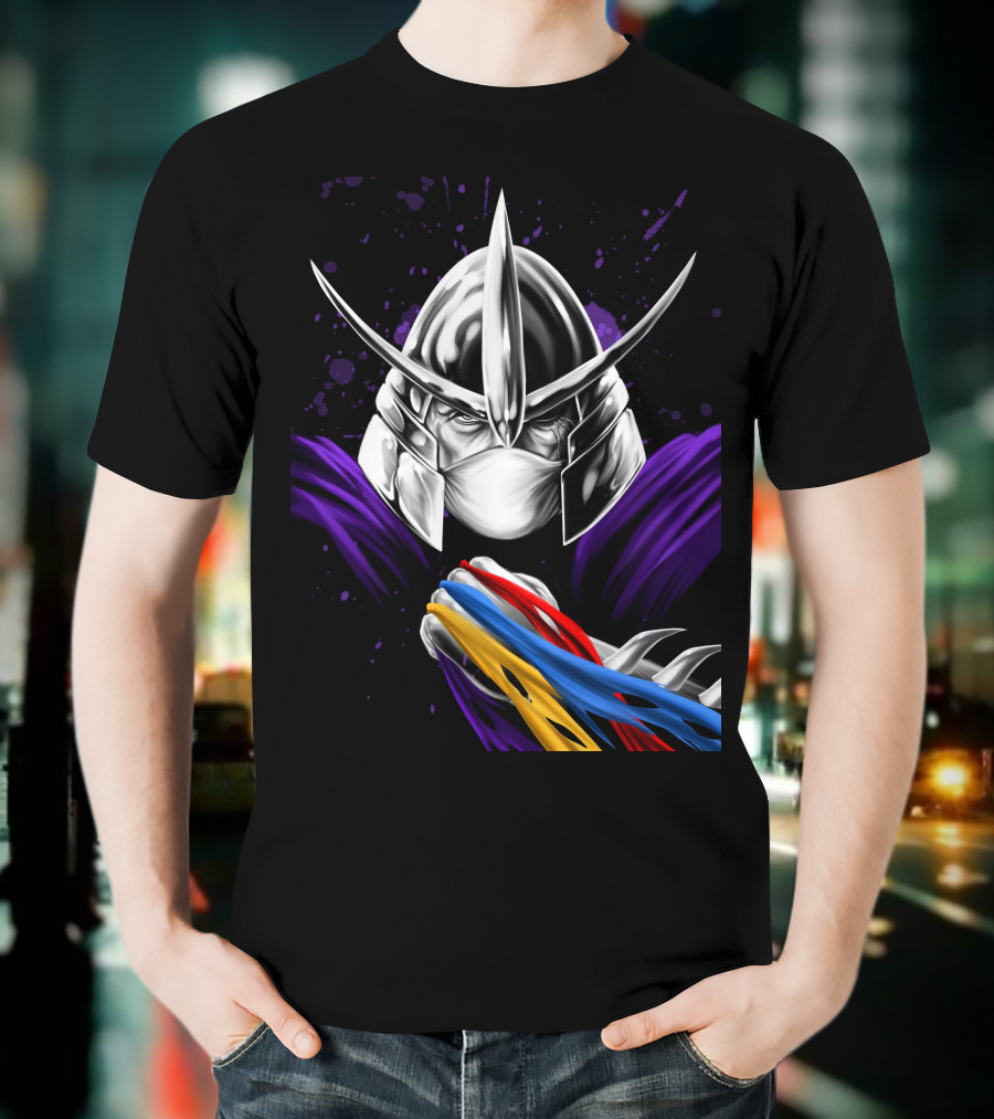 Shredder Ninja Turtles Villain With Colorful Energy Bands T-Shirt