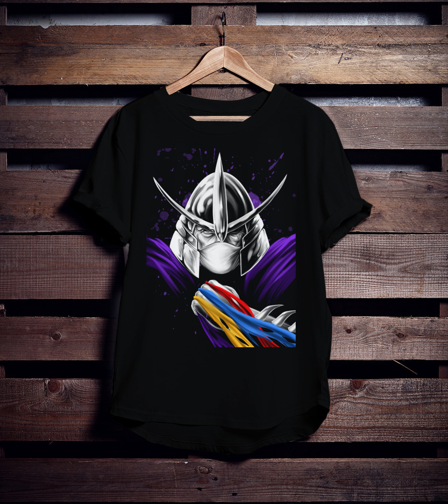 Shredder Ninja Turtles Villain With Colorful Energy Bands T-Shirt