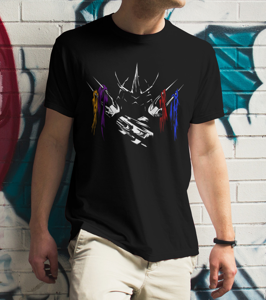 Shredder With Purple Red Blue Masked Ninjas T-Shirt