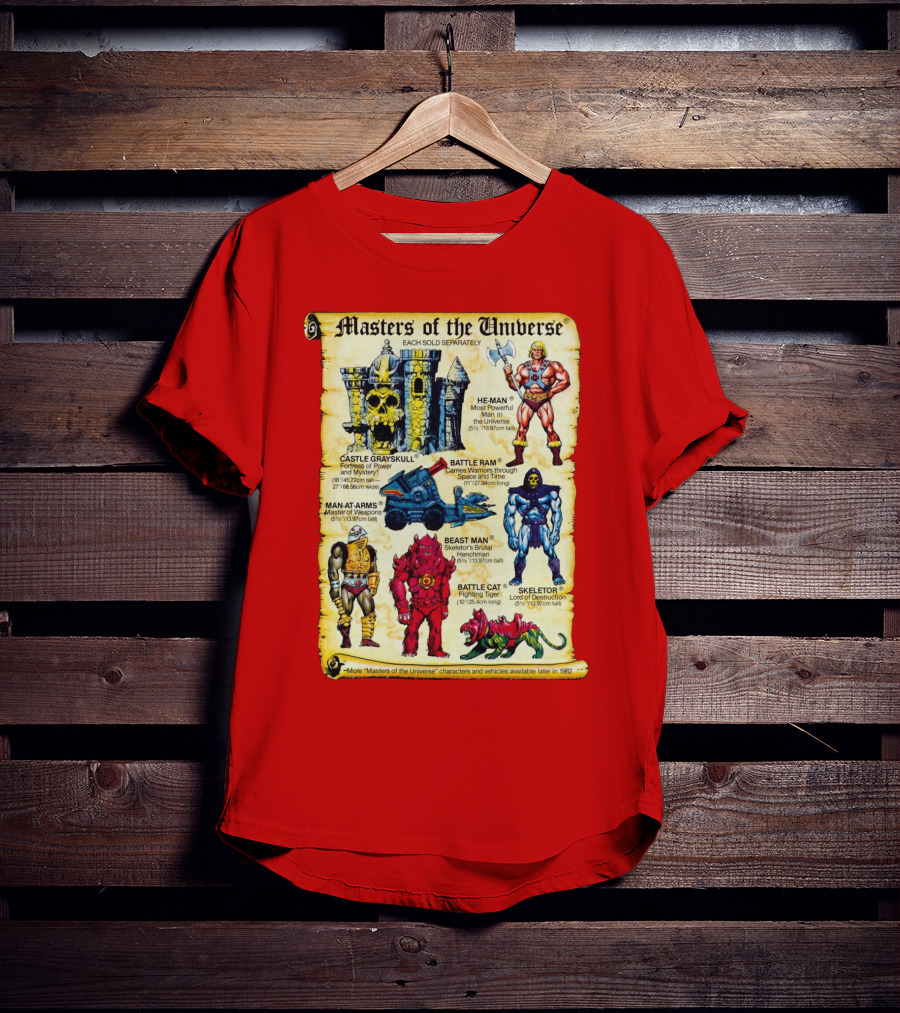Masters Of The Universe He-Man Castle Grayskull Skeletor Battle Ram Man-At-Arms Beast Man Battle Cat T-Shirt