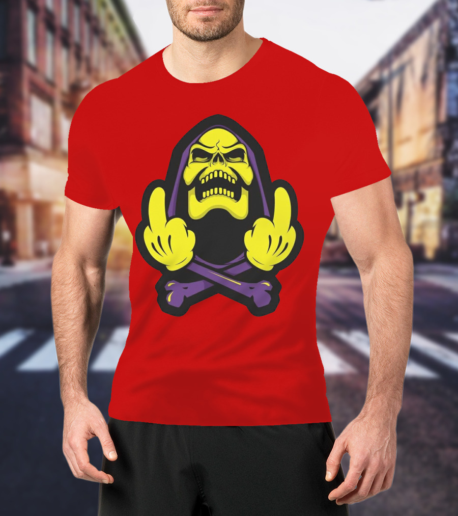 Skeletor Masters Of The Universe Skull Crossbones Gesture T-Shirt