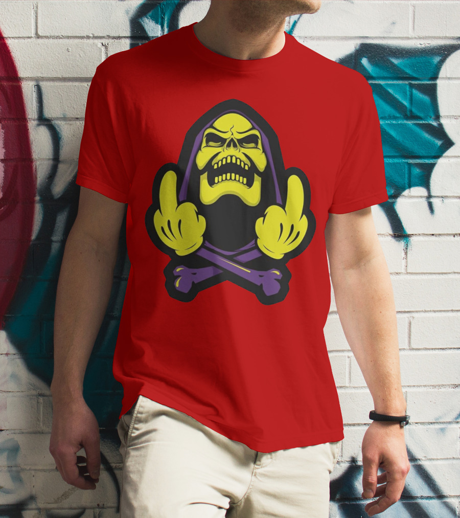 Skeletor Masters Of The Universe Skull Crossbones Gesture T-Shirt