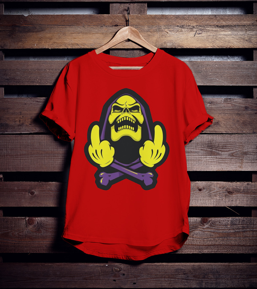 Skeletor Masters Of The Universe Skull Crossbones Gesture T-Shirt