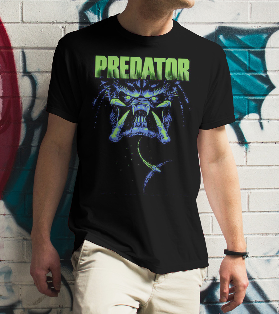 Predator Alien Creature Neon Combat Action T-Shirt