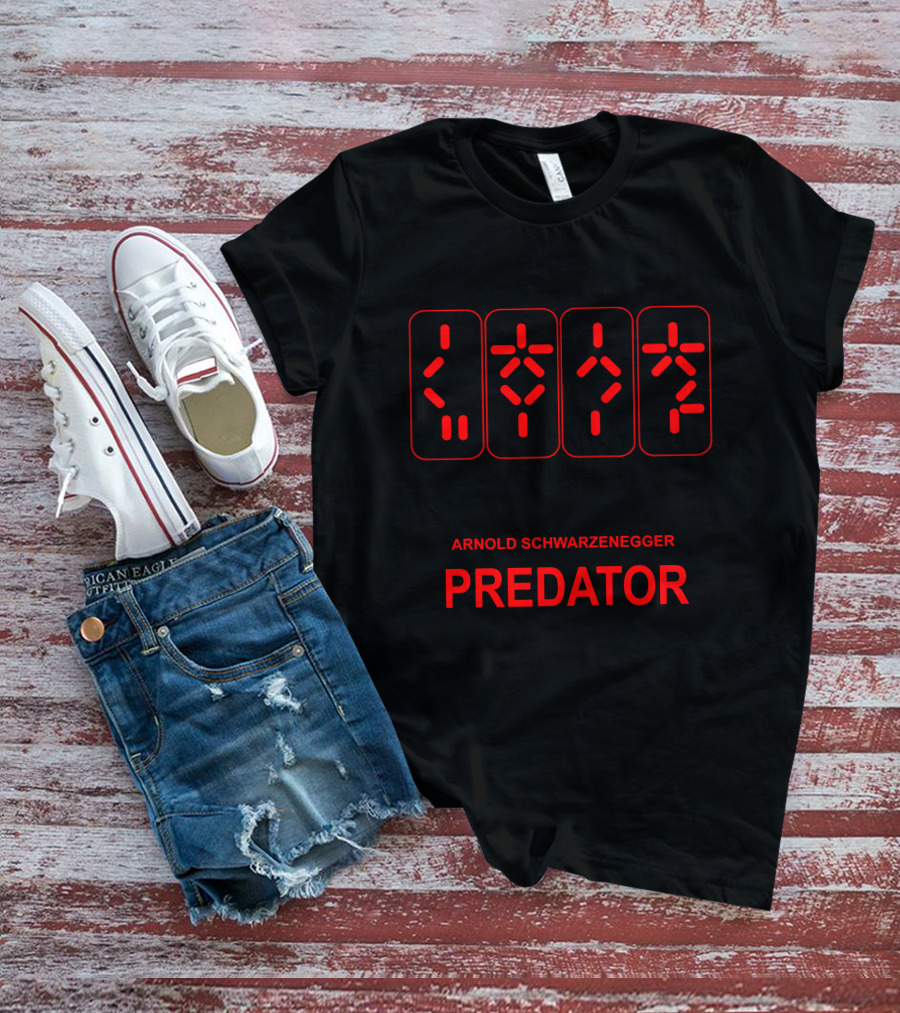 ARNOLD SCHWARZENEGGER PREDATOR Alien Symbols T-Shirt