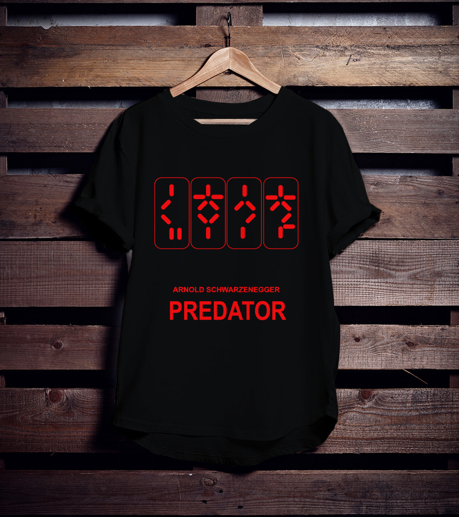 ARNOLD SCHWARZENEGGER PREDATOR Alien Symbols T-Shirt