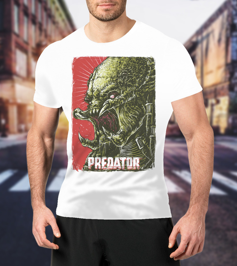 Predator Alien Creature Stylized Artwork Vintage Film T-Shirt