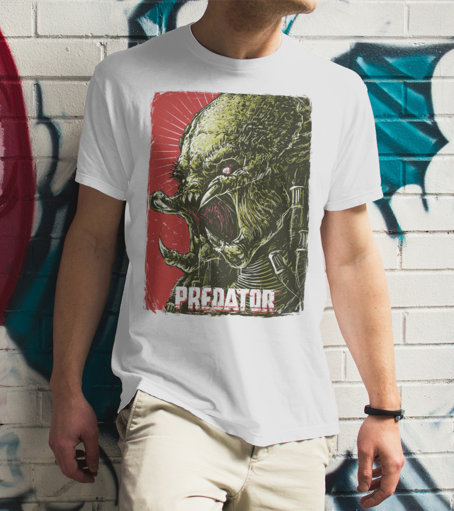 Predator Alien Creature Stylized Artwork Vintage Film T-Shirt
